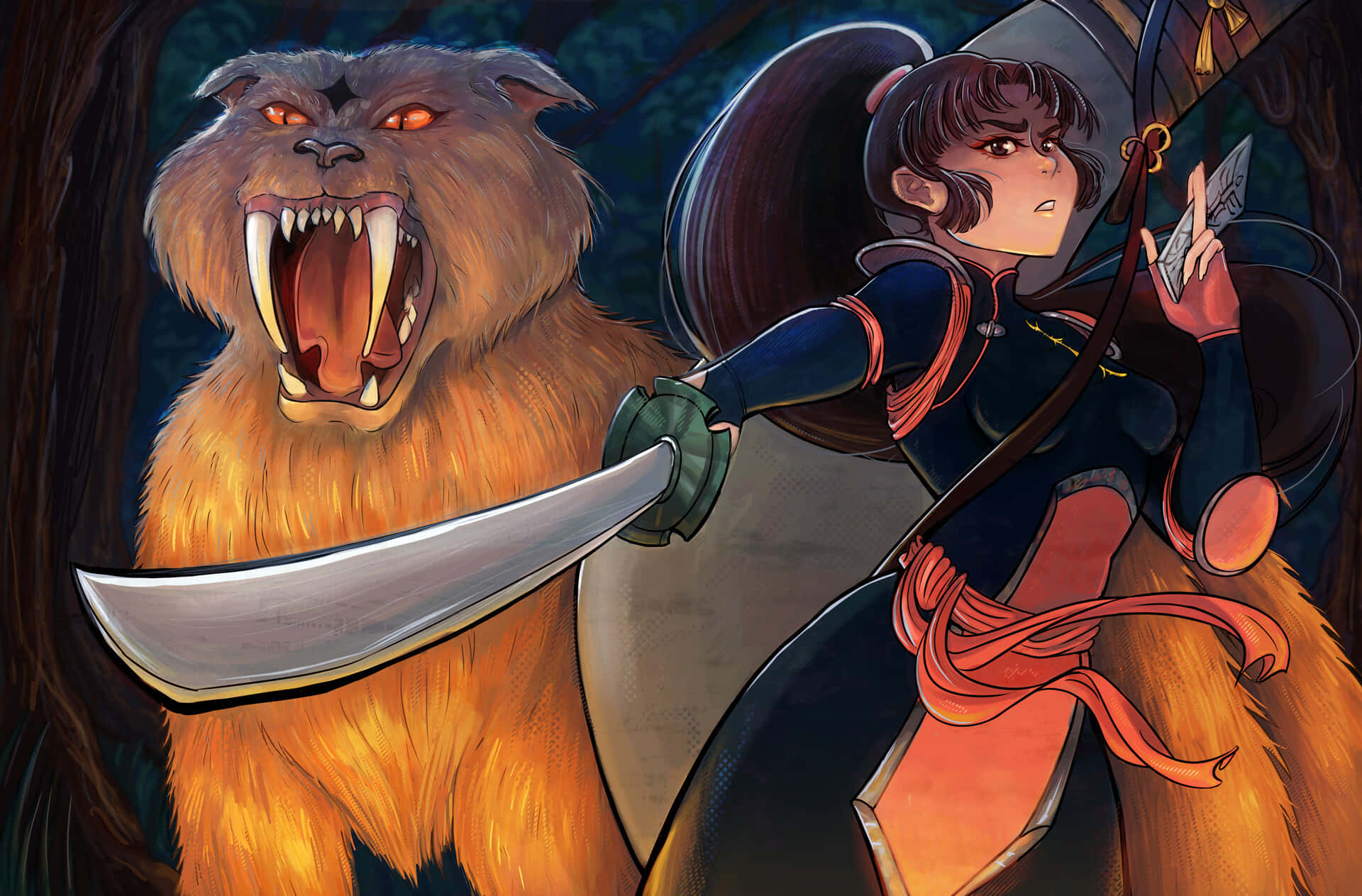 Inuyasha, Sango, curved blade, Full HD Desktop Wallpaper