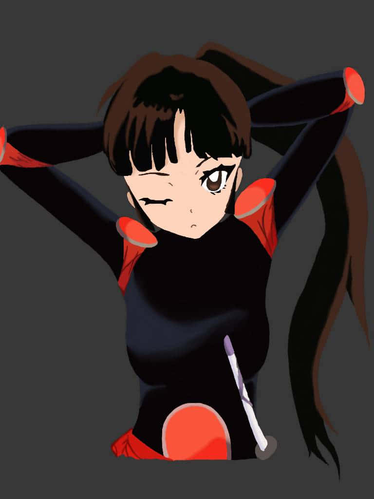 Sango, anime character art, brown hair, SD Phone Wallpaper
