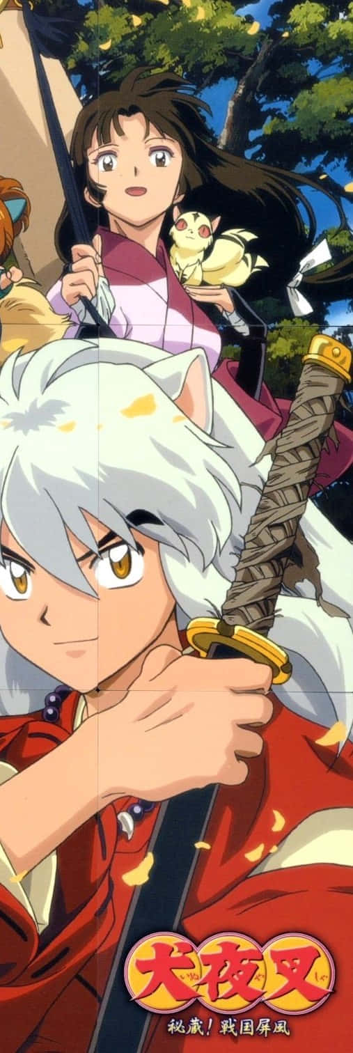 Inuyasha, Sango, white-haired swordsman, HD Phone Wallpaper