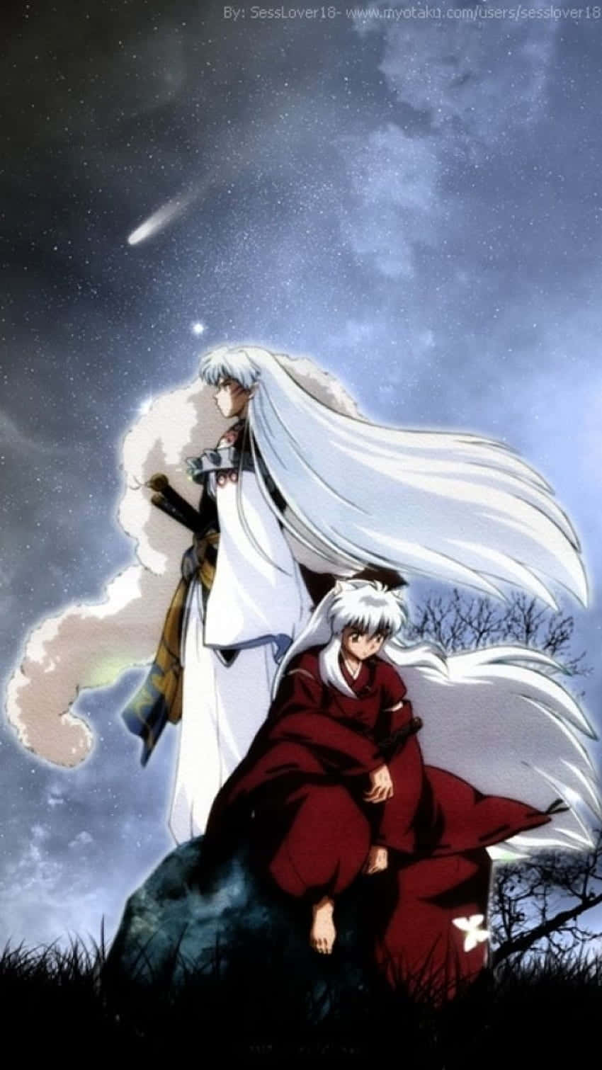 Inuyasha, Sesshomaru, starry night sky, HD Phone Wallpaper