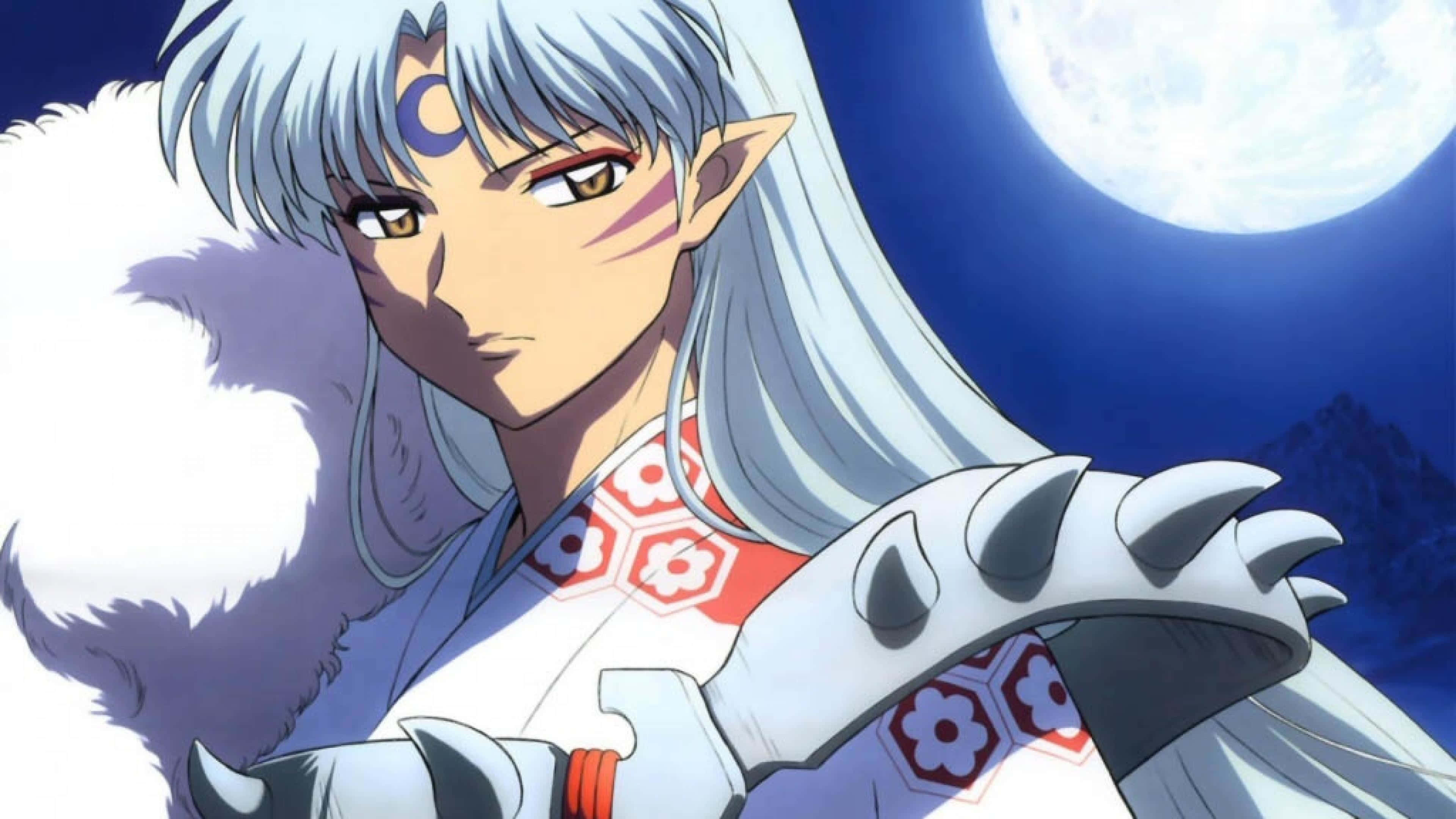 Sesshomaru, Inuyasha, silver hair, 4K Desktop Wallpaper