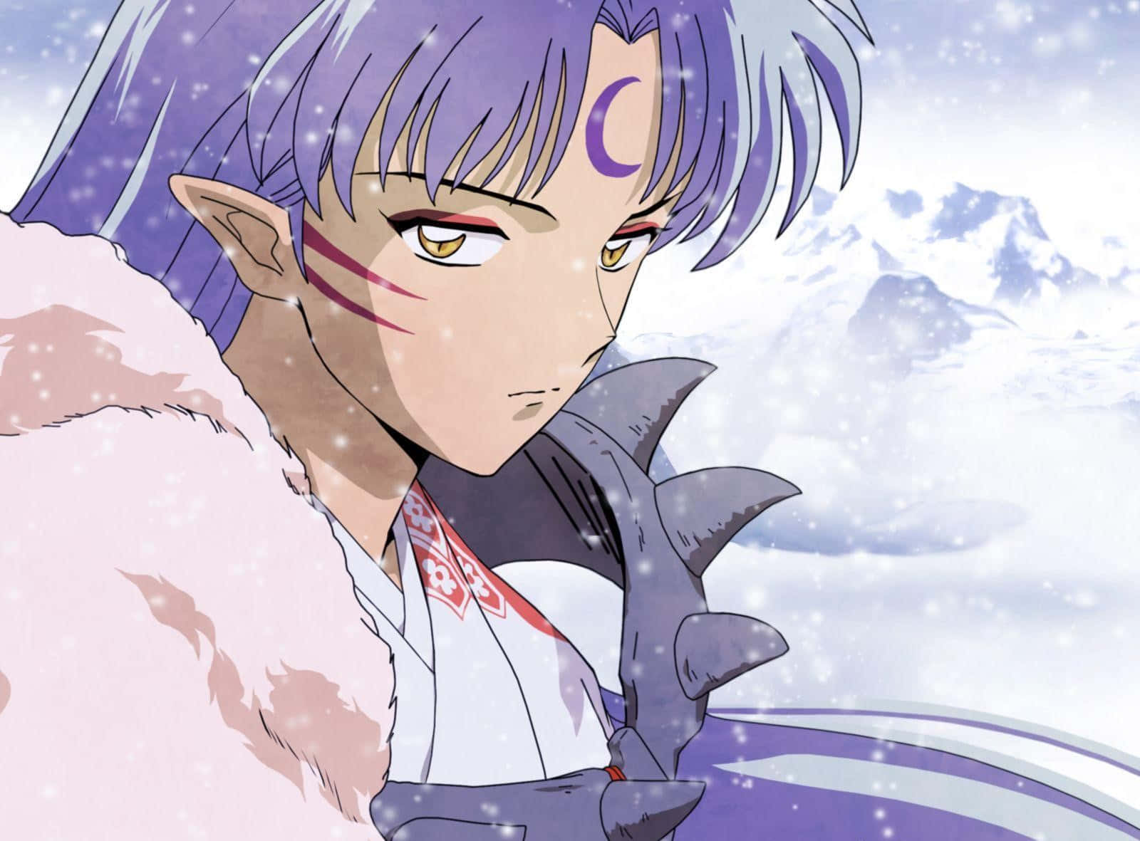 Sesshomaru, purple-haired, crescent moon mark, HD Desktop Wallpaper