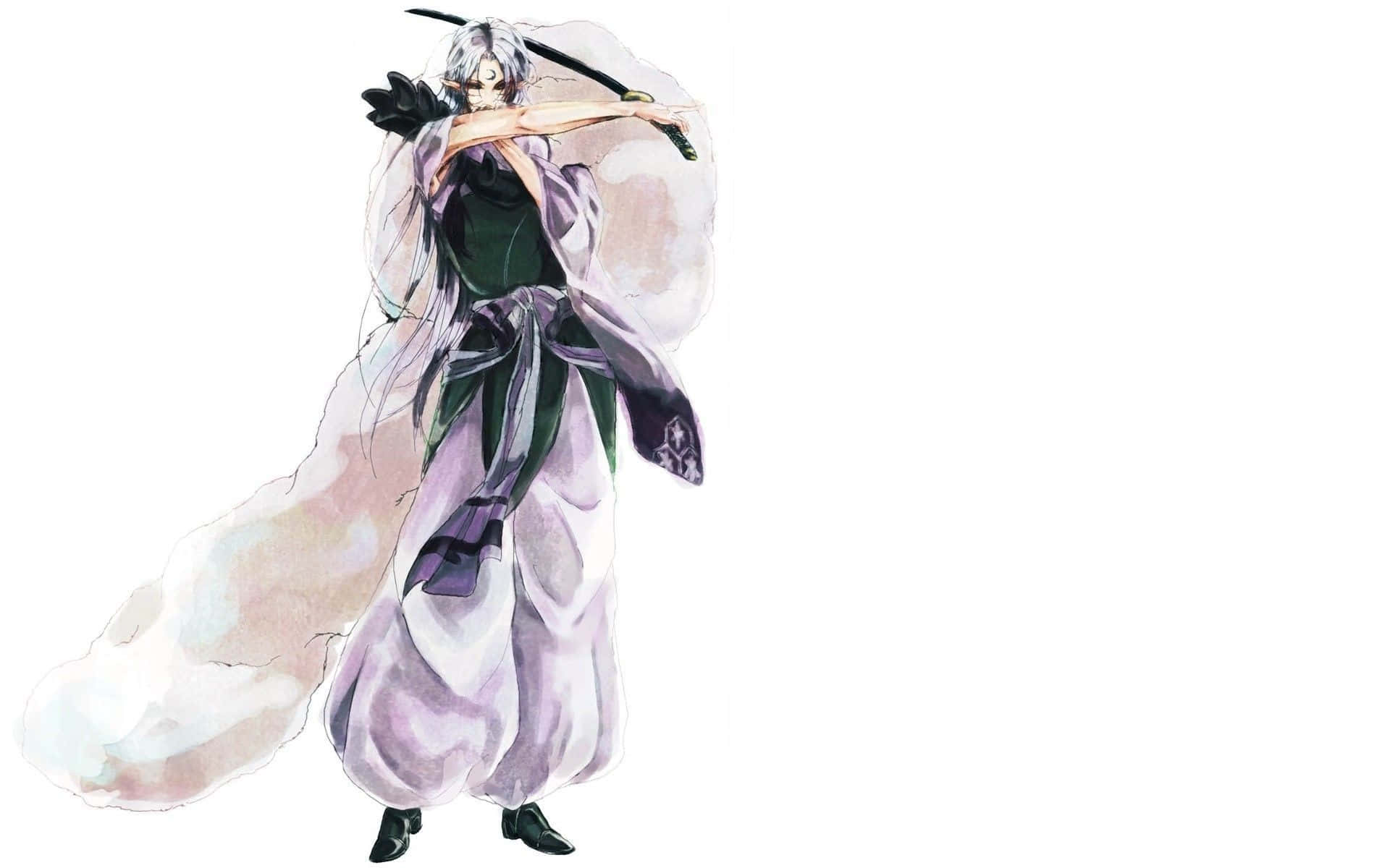 Sesshomaru, silver hair, lavender robe, Full HD Desktop Wallpaper