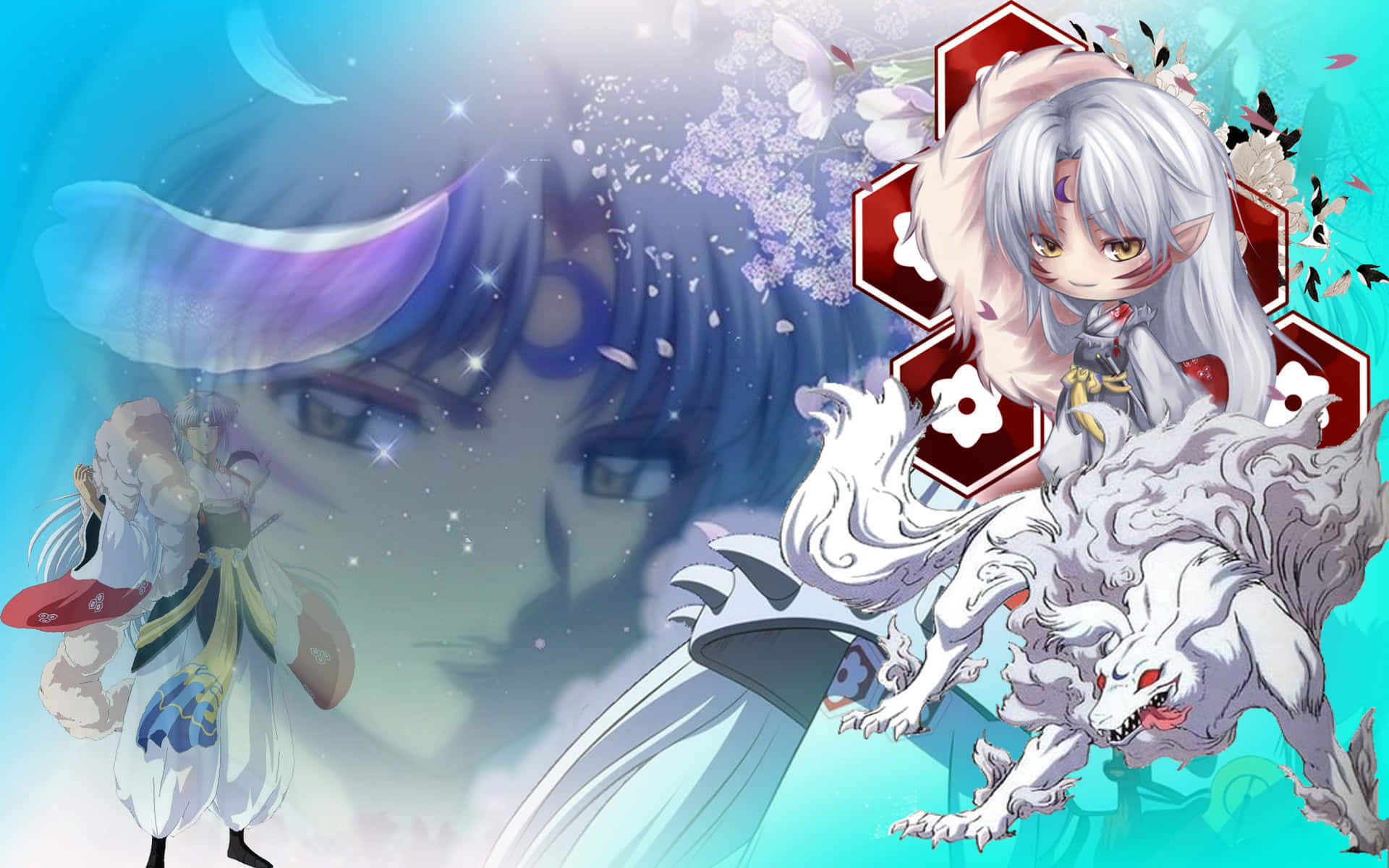 Sesshomaru, Inuyasha, white hair, Full HD Desktop Wallpaper