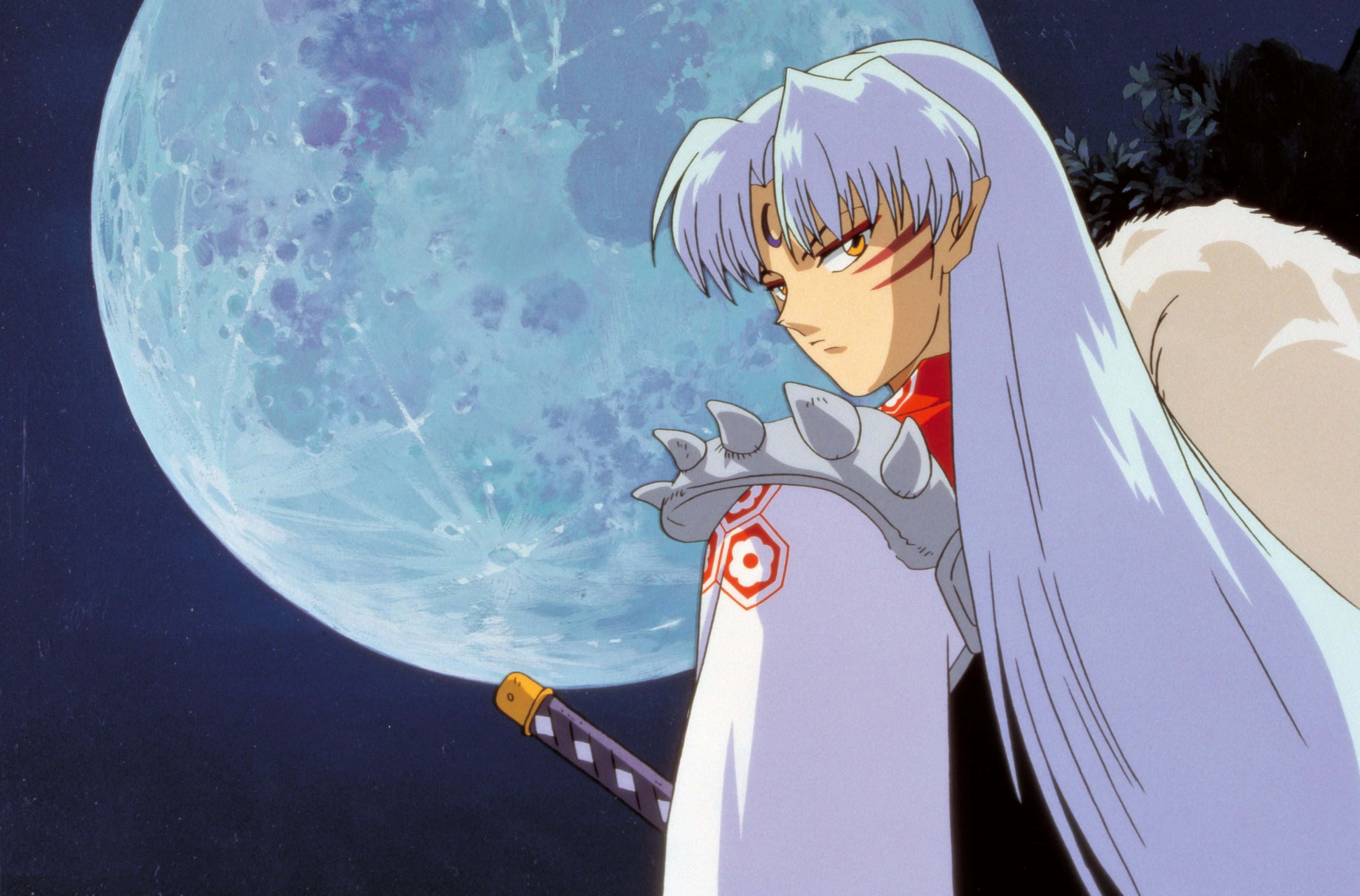 Inuyasha, Sesshomaru, silver hair, 2K Desktop Wallpaper