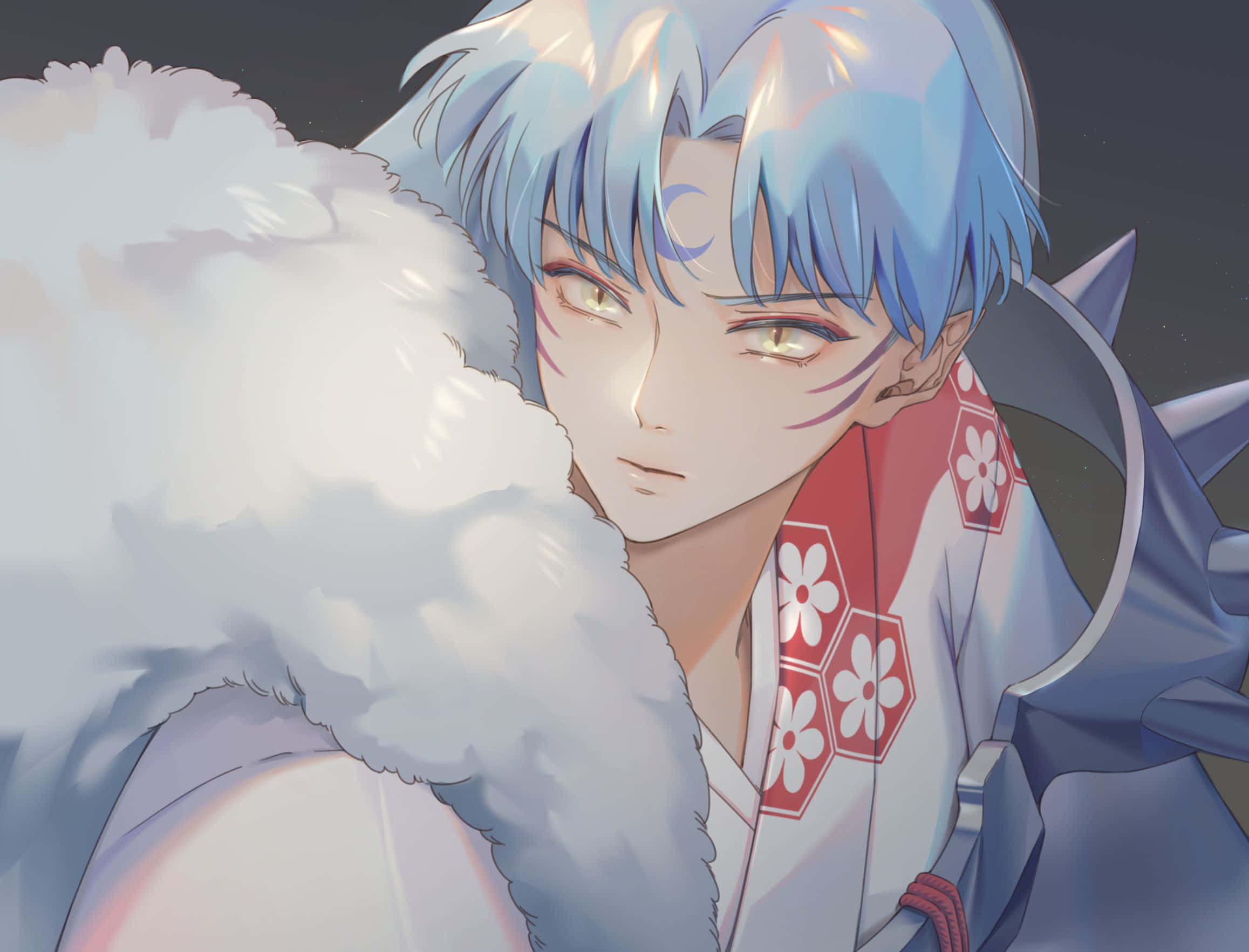 Inuyasha, Sesshomaru, blue-haired anime character, Full HD Desktop Wallpaper