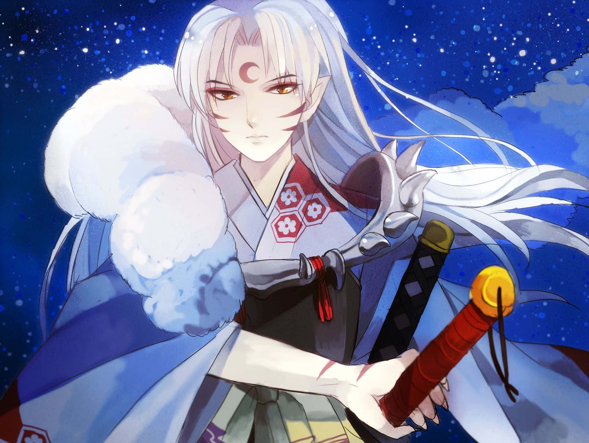 Inuyasha, Sesshomaru, silver hair, Full HD Desktop Wallpaper