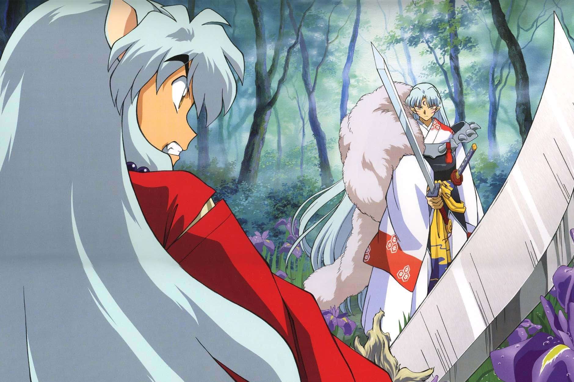 Inuyasha, Sesshomaru, silver-haired anime warrior, HD Desktop Wallpaper