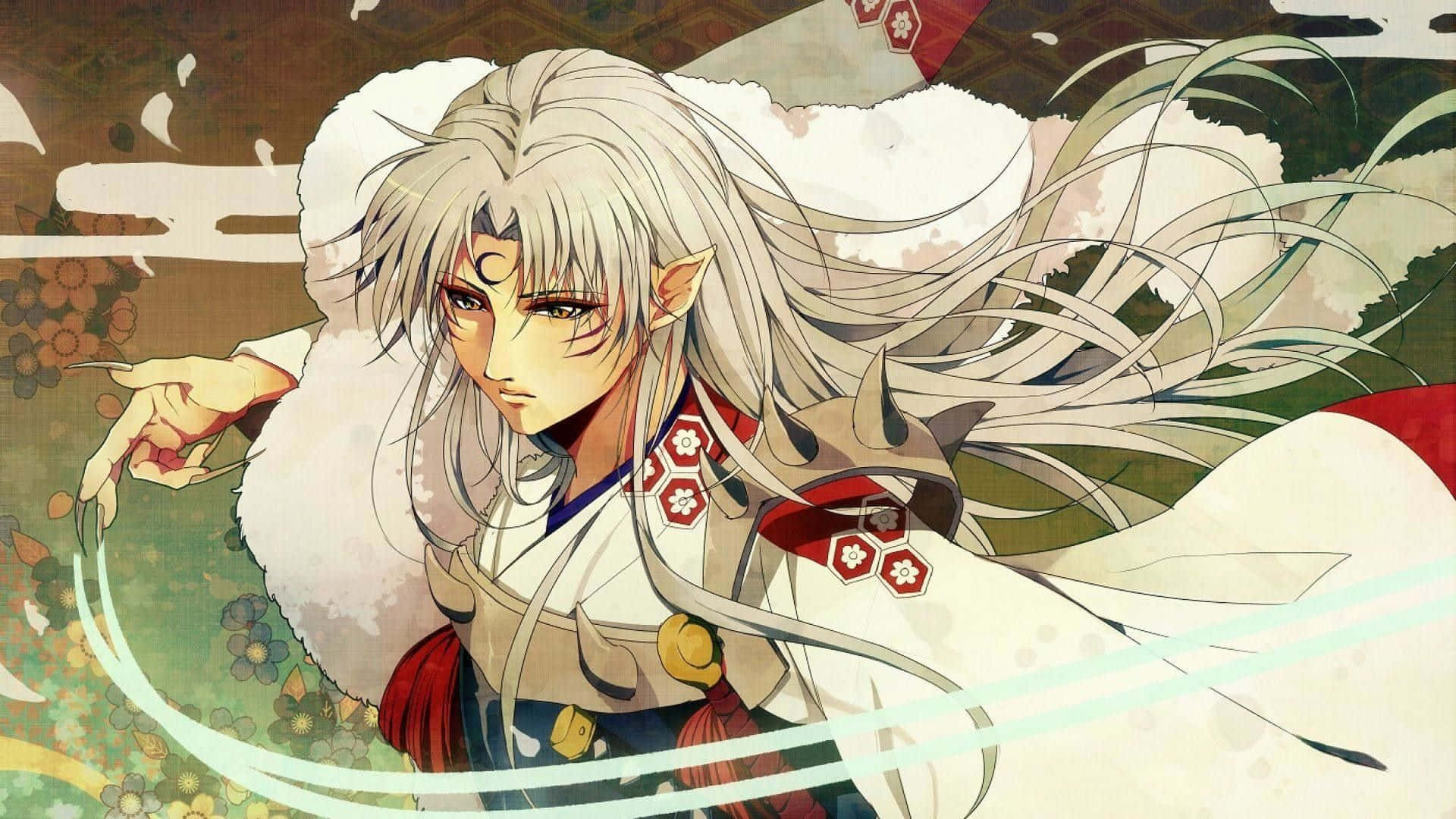 Inuyasha, Sesshomaru, silver-haired anime warrior, Full HD Desktop Wallpaper