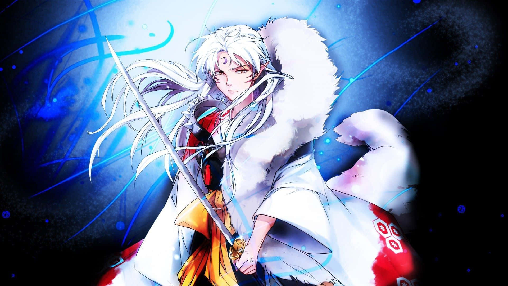 Inuyasha, Sesshomaru, white hair, Full HD Desktop Wallpaper