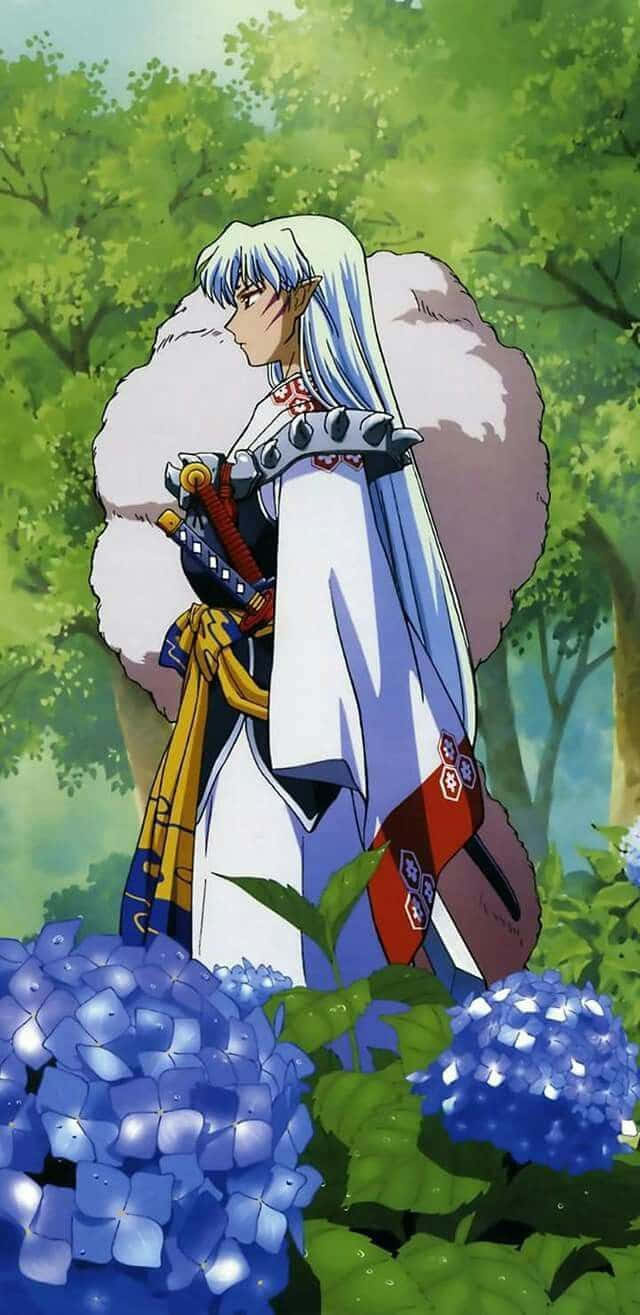 Inuyasha, Sesshomaru, silver-haired anime character, HD Phone Wallpaper