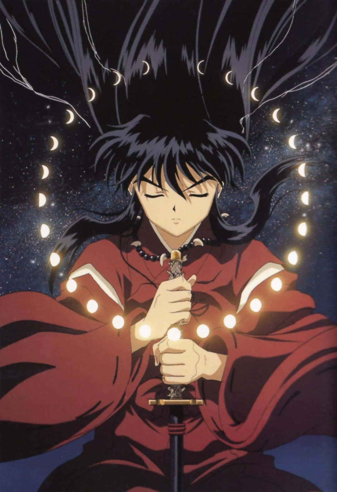 Inuyasha, black hair, red robe, HD Phone Wallpaper
