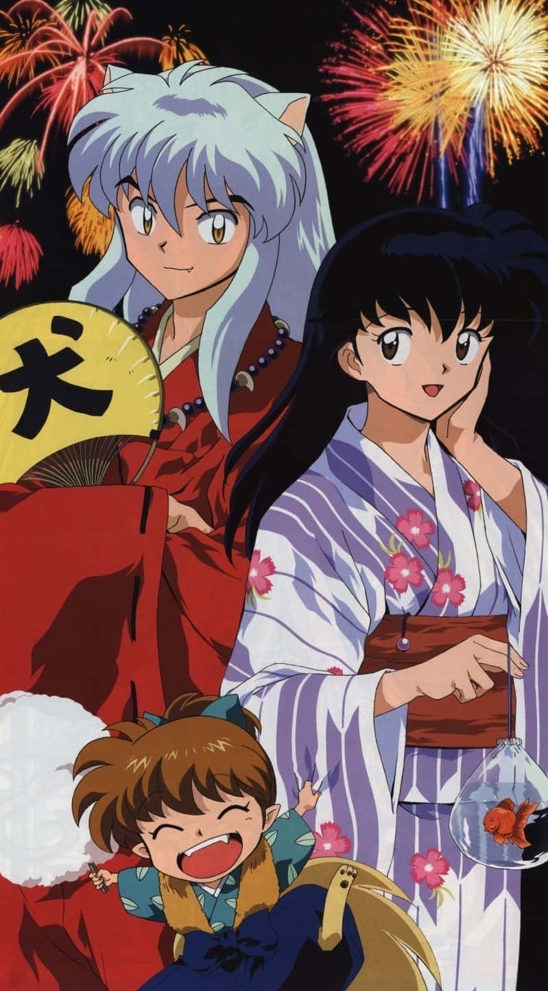 Inuyasha, Shippo, fireworks, HD Phone Wallpaper