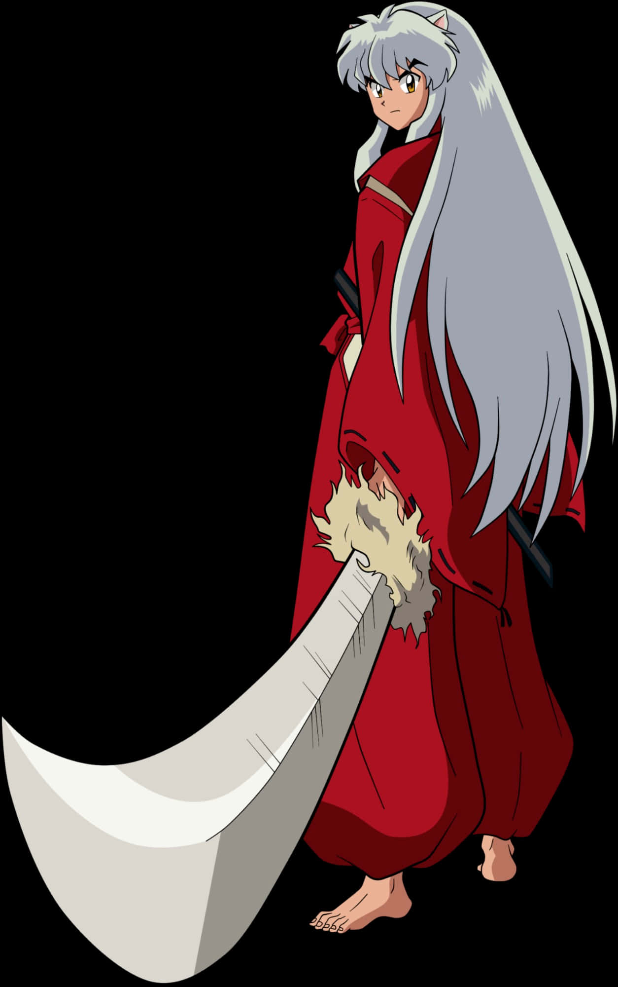 Inuyasha, Tessaiga, red kimono, Full HD Phone Wallpaper