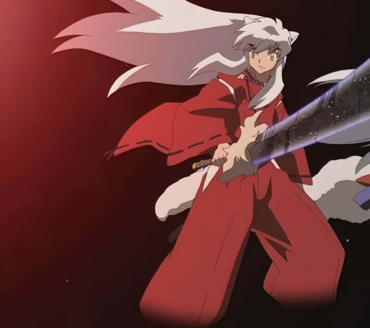 Inuyasha, Tessaiga, white hair, SD Desktop Wallpaper