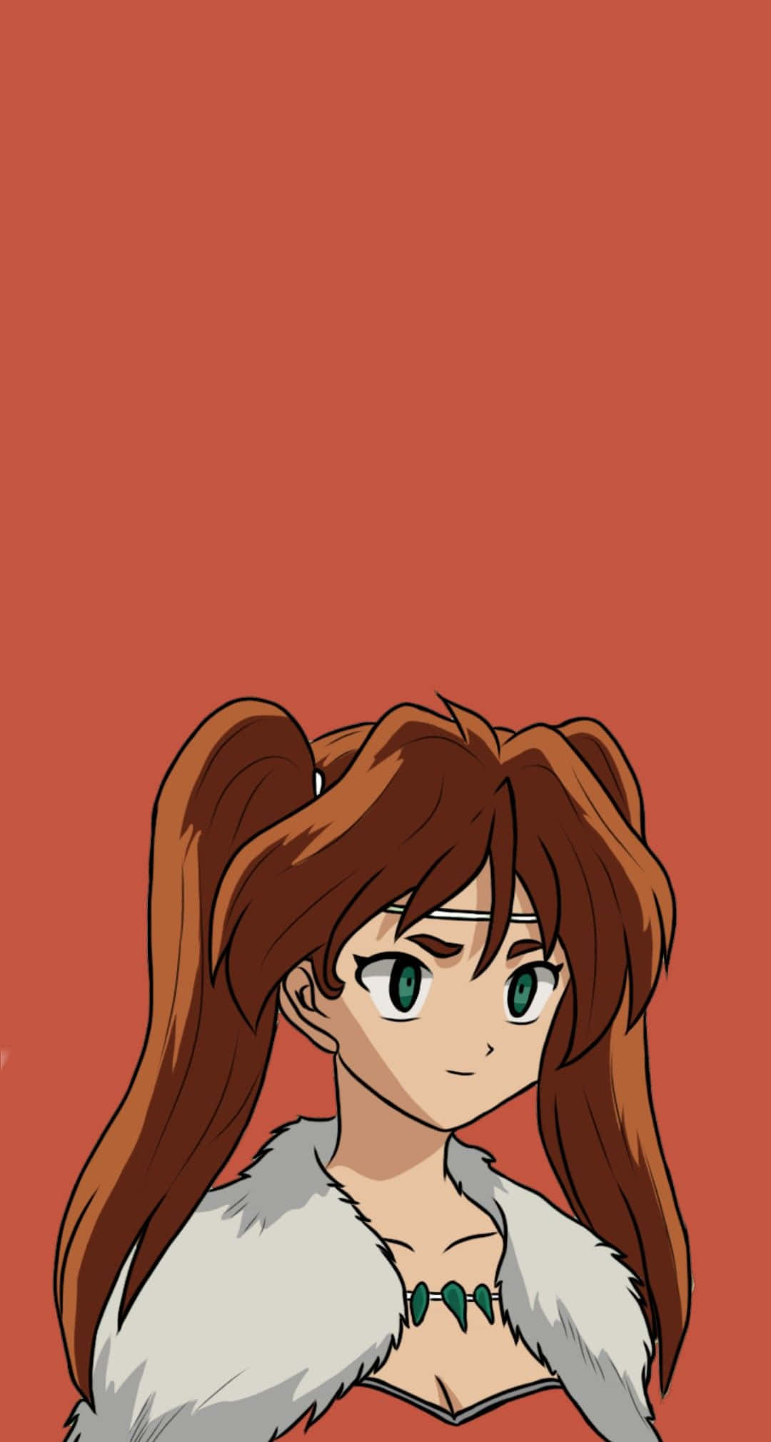 Inuyasha Ayame, brown pigtails, green eyes, Full HD Phone Wallpaper