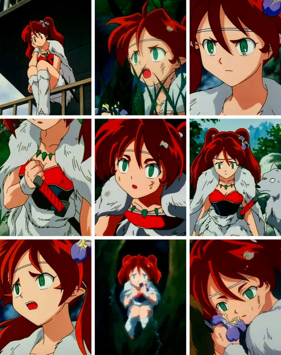 Inuyasha Ayame, red-haired girl, green eyes, SD Phone Wallpaper