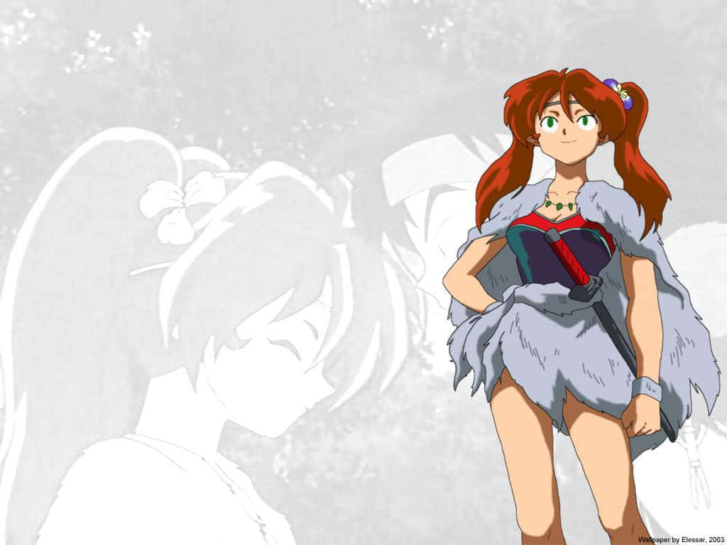 Inuyasha, Ayame, red pigtails, SD Desktop Wallpaper