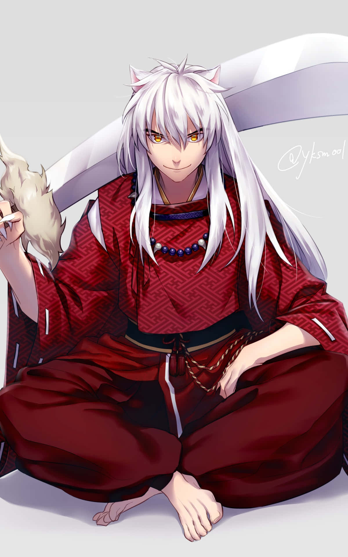 Inuyasha, iPhone, white-haired anime character, Full HD Phone Wallpaper