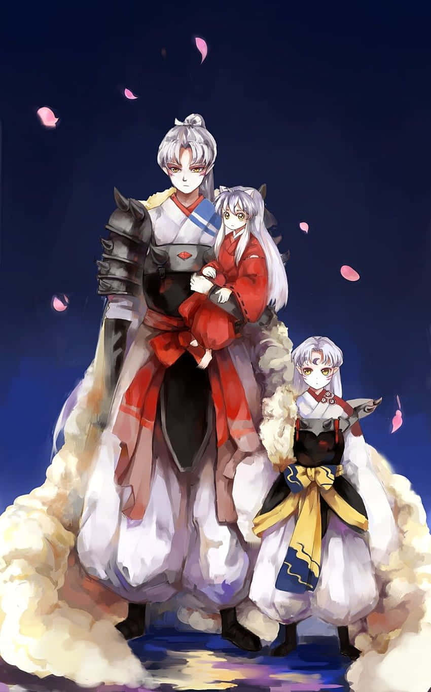 Inuyasha, anime characters, traditional Japanese attire, HD Phone Wallpaper