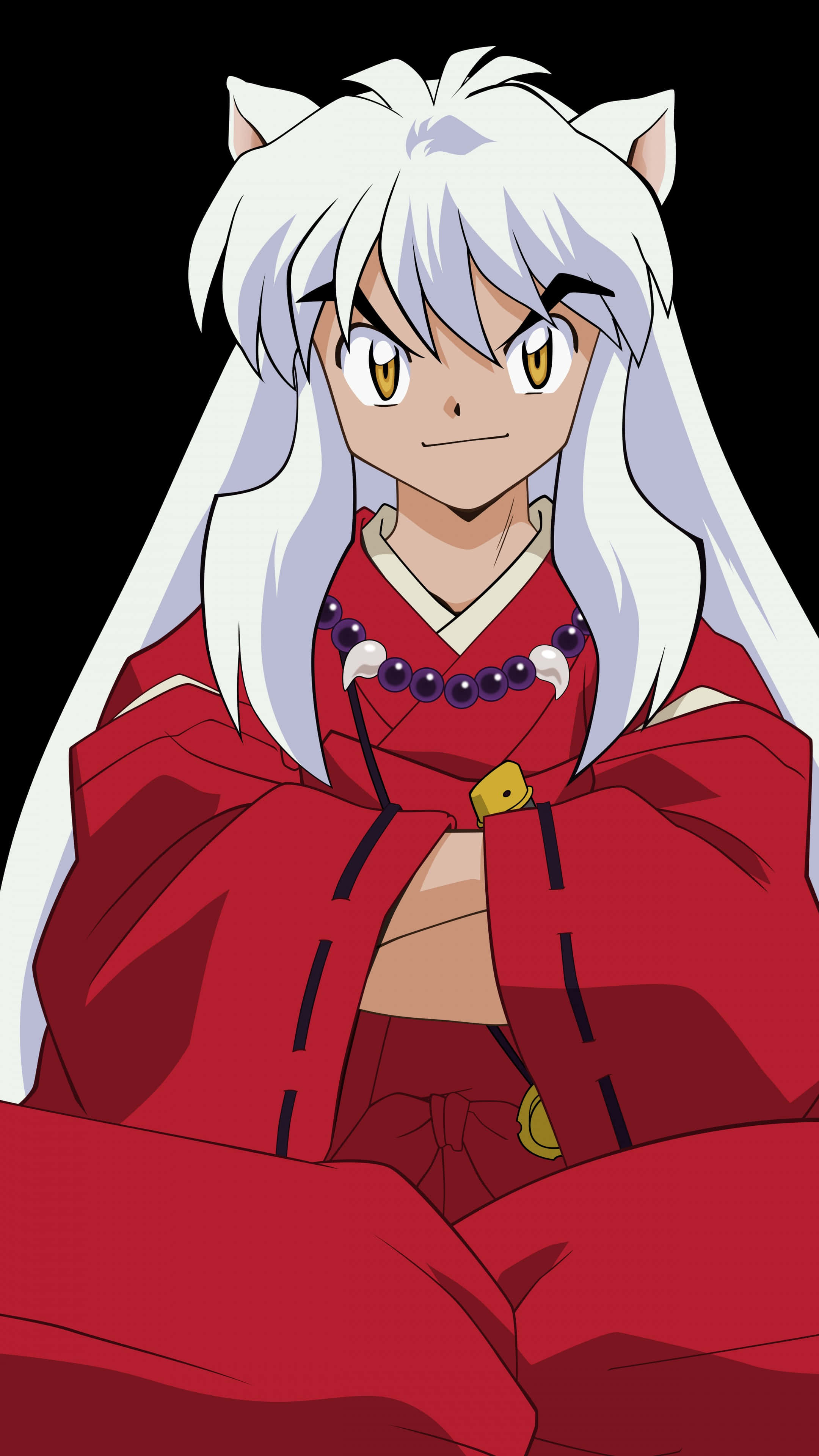 Inuyasha, white hair, dog ears, 4K Phone Wallpaper