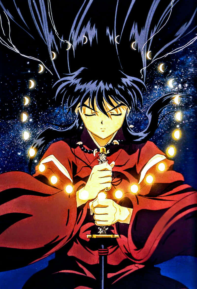 Inuyasha, black-haired, red robe, SD Phone Wallpaper