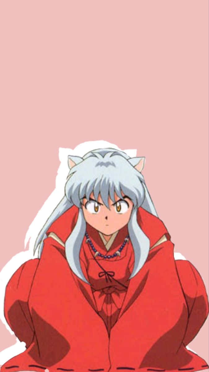 Inuyasha, silver hair, red kimono, SD Phone Wallpaper
