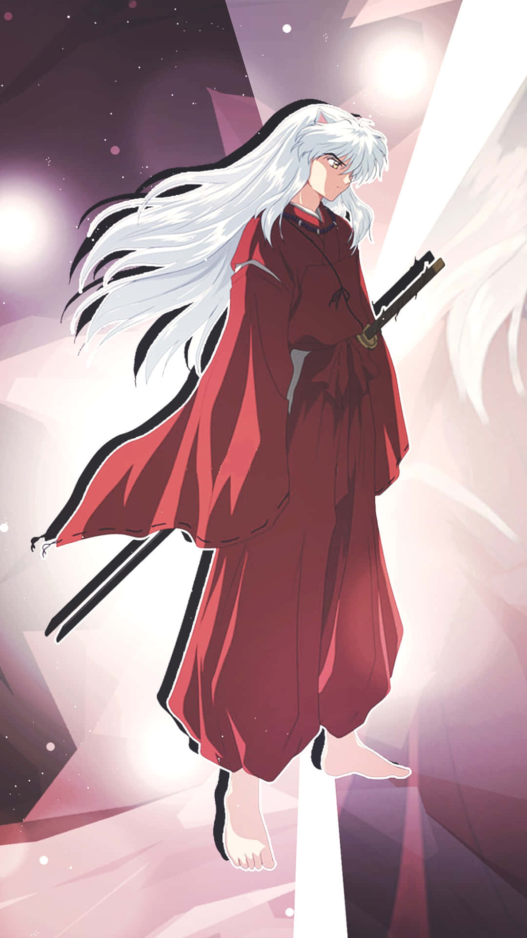 Inuyasha, white hair, red robe, Full HD Phone Wallpaper