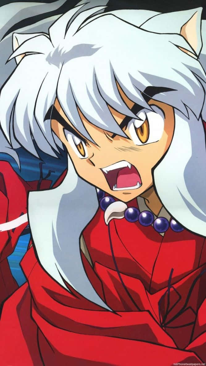 Inuyasha, iPhone, white hair, SD Phone Wallpaper