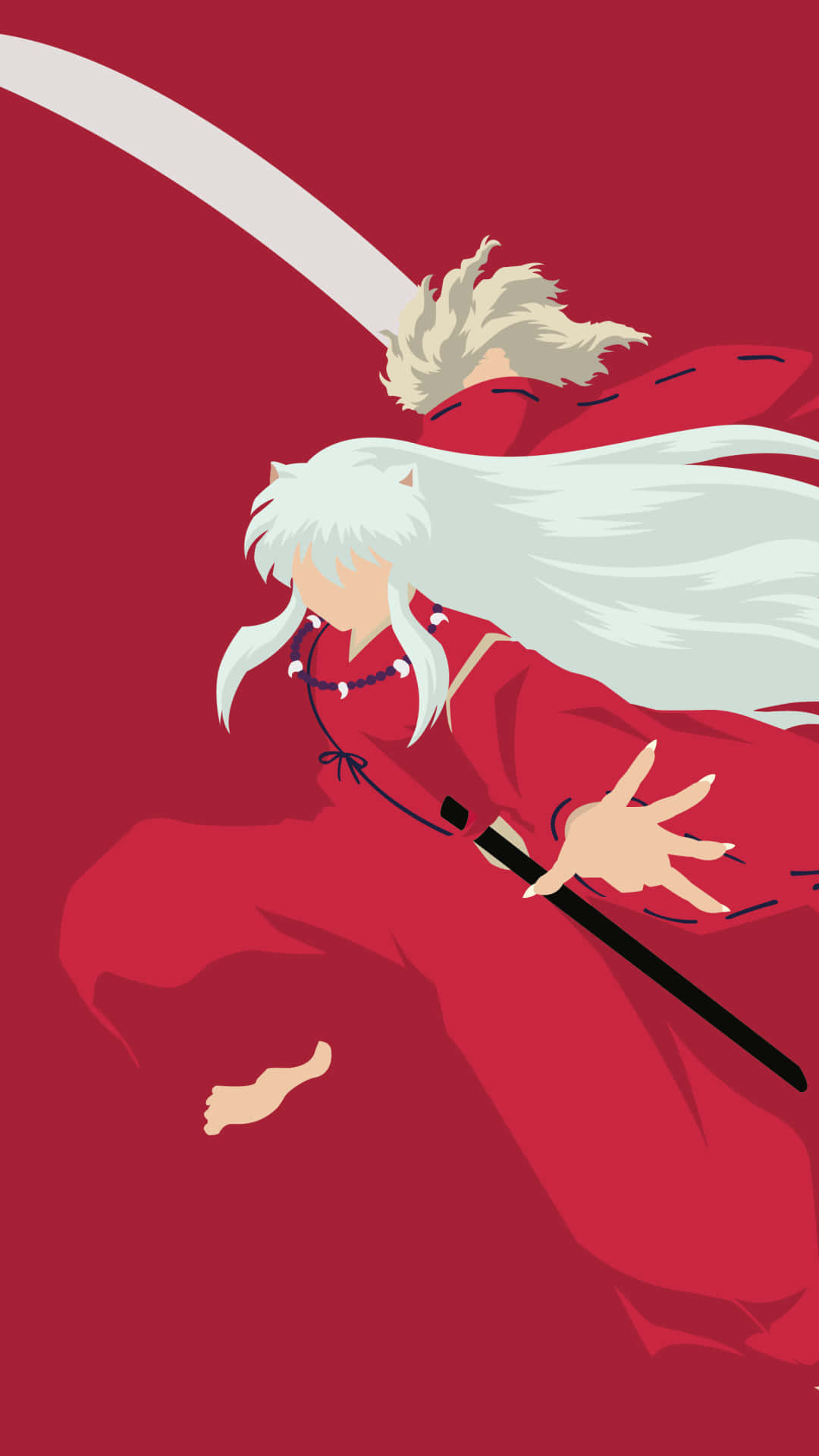 Inuyasha, anime warrior, white hair, Full HD Phone Wallpaper