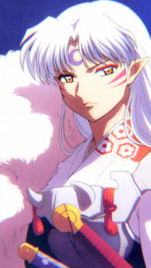 Inuyasha, white hair, red eyes, SD Phone Wallpaper