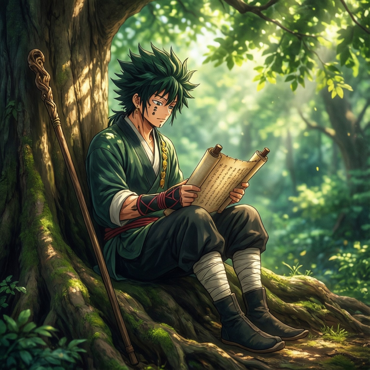 Jaken, scroll, forest, HD Desktop Wallpaper