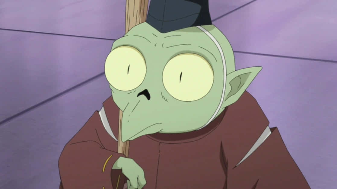 Inuyasha Jaken, green-skinned anime character, large yellow eyes, SD Desktop Wallpaper