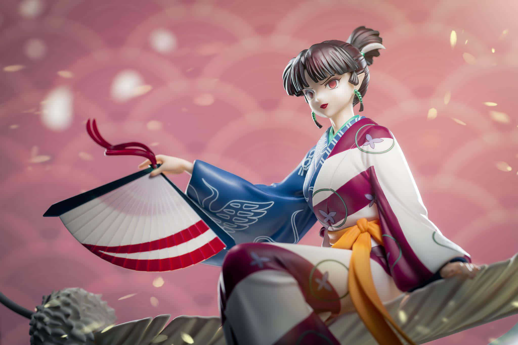 Inuyasha, Kagura, colorful kimono, Full HD Desktop Wallpaper