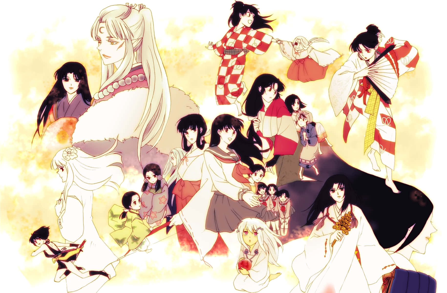 Inuyasha Kagura, 1830 x 1200, anime collage, HD Desktop Wallpaper