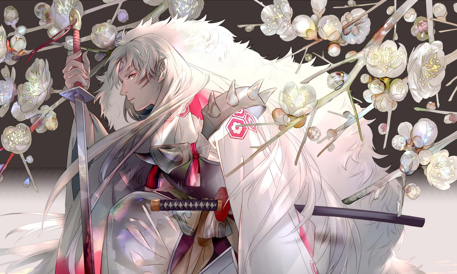 Kagura, Inuyasha, silver-haired, HD Desktop Wallpaper