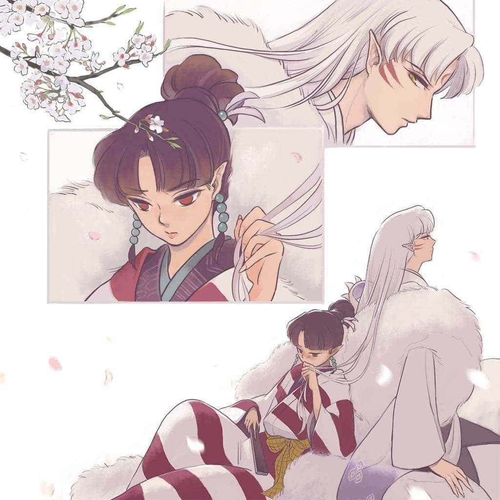 Kagura, Inuyasha, traditional robes, SD Desktop Wallpaper