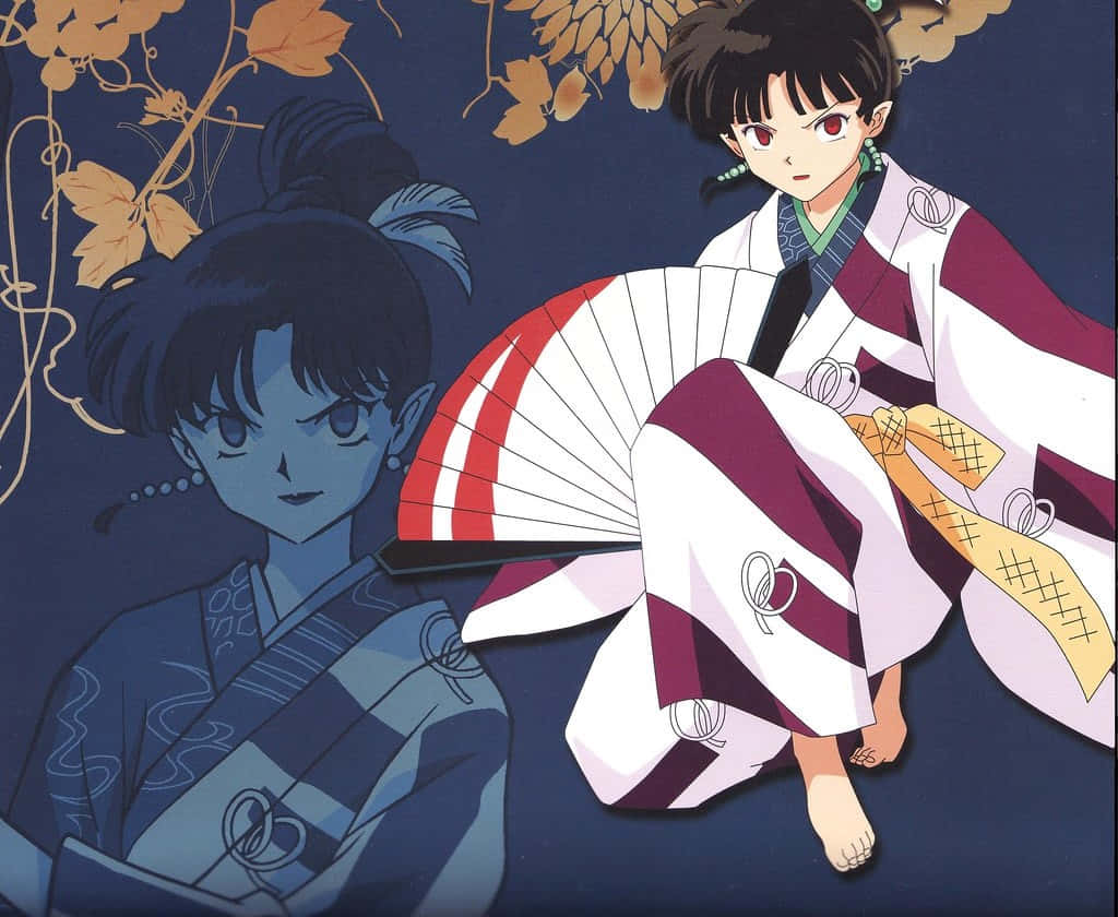 Kagura, Inuyasha, autumn leaves, SD Desktop Wallpaper