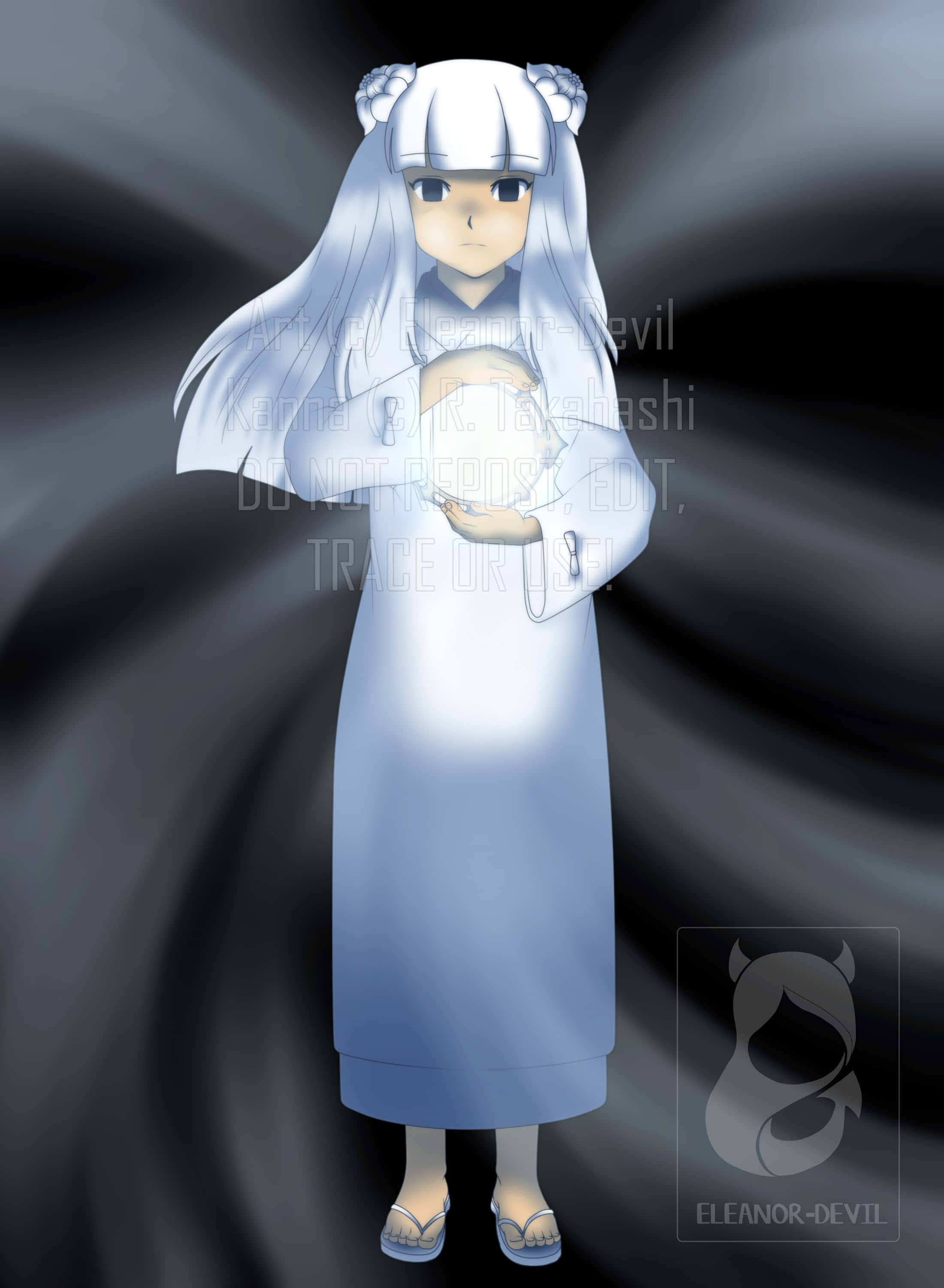 Inuyasha Kanna, white hair, white robe, 2K Phone Wallpaper