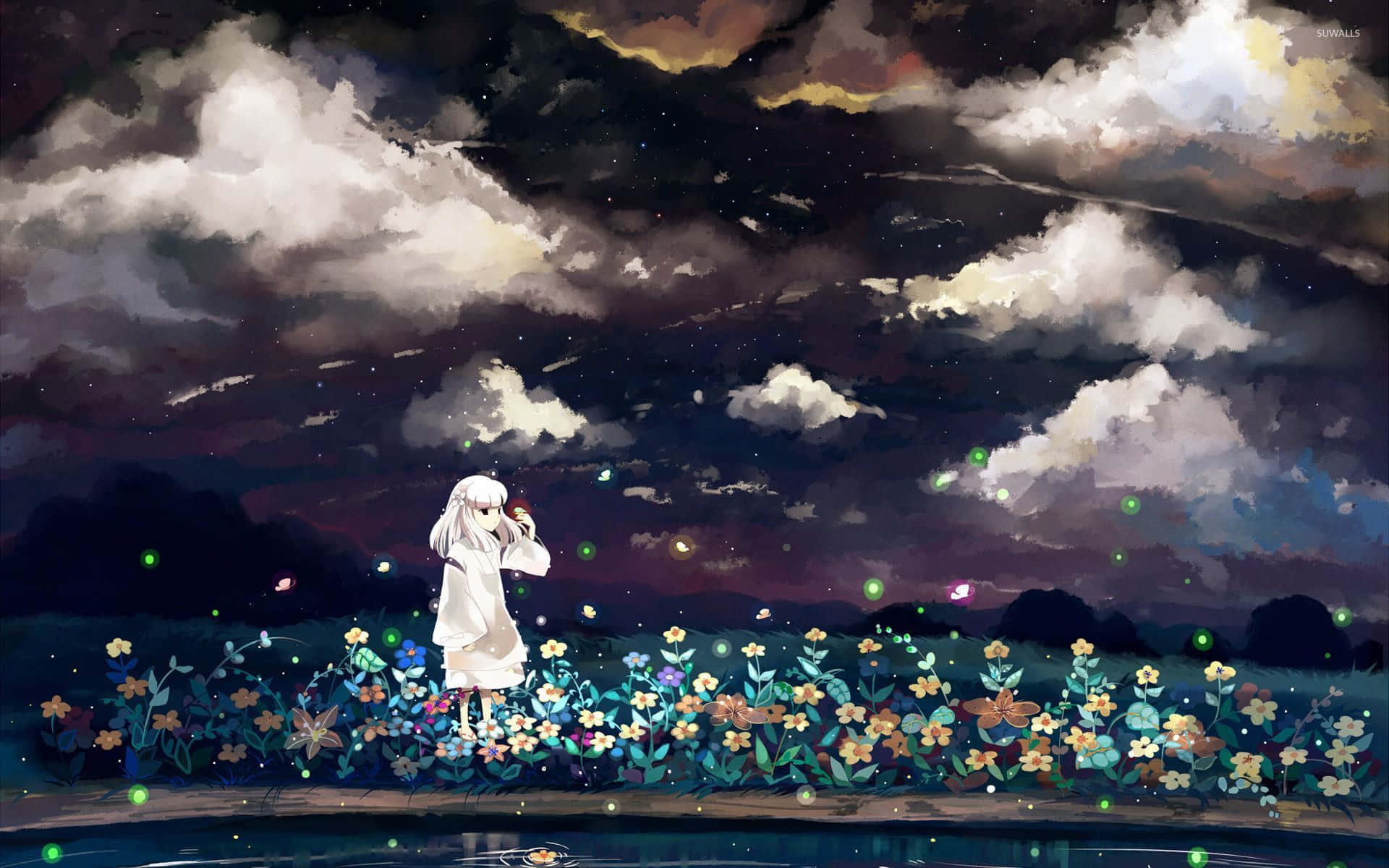 Inuyasha Kanna, anime girl, white, Full HD Desktop Wallpaper