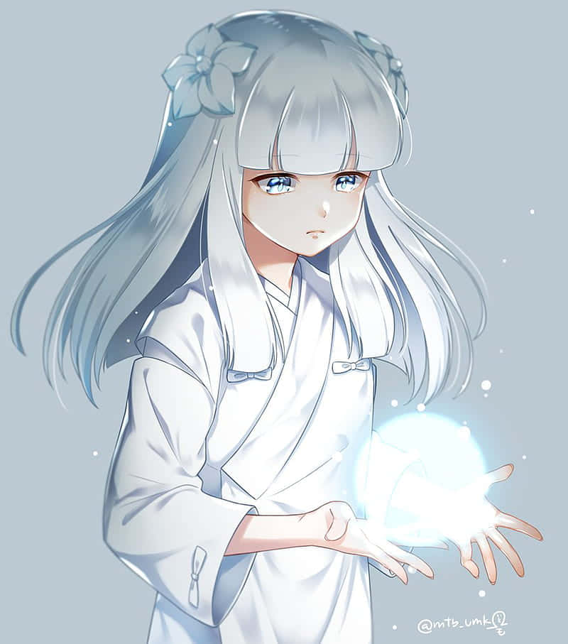 Inuyasha, Kanna, silver hair, SD Phone Wallpaper