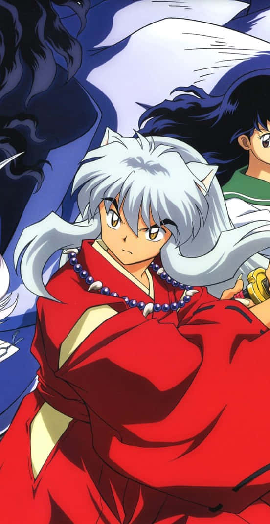Kanna, Inuyasha, white hair, SD Phone Wallpaper