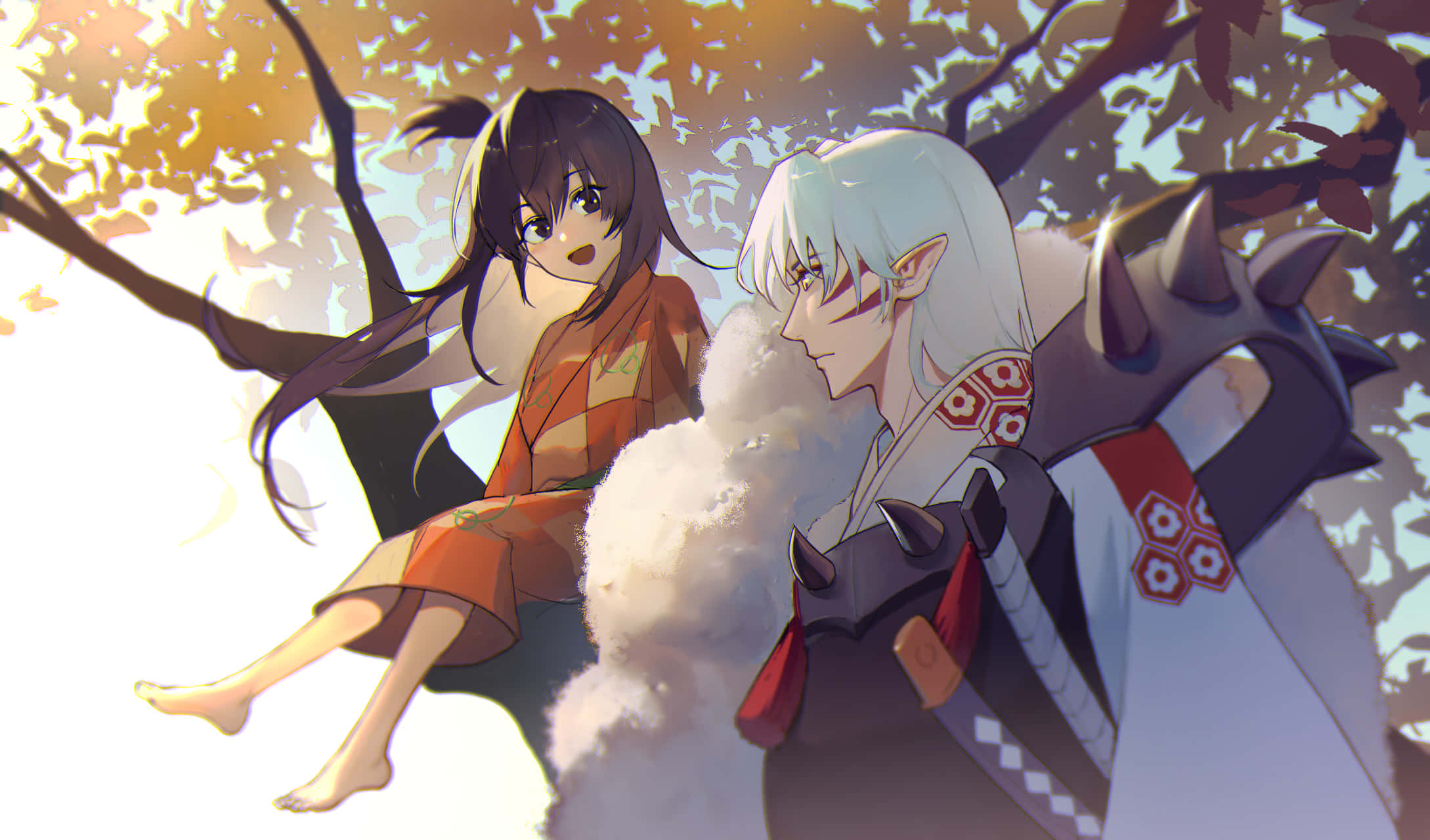 Inuyasha, Rin, autumn leaves, Full HD Desktop Wallpaper