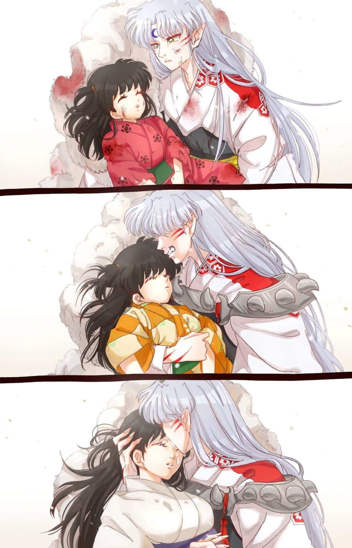 Inuyasha, Rin, red and white traditional attire, HD Phone Wallpaper