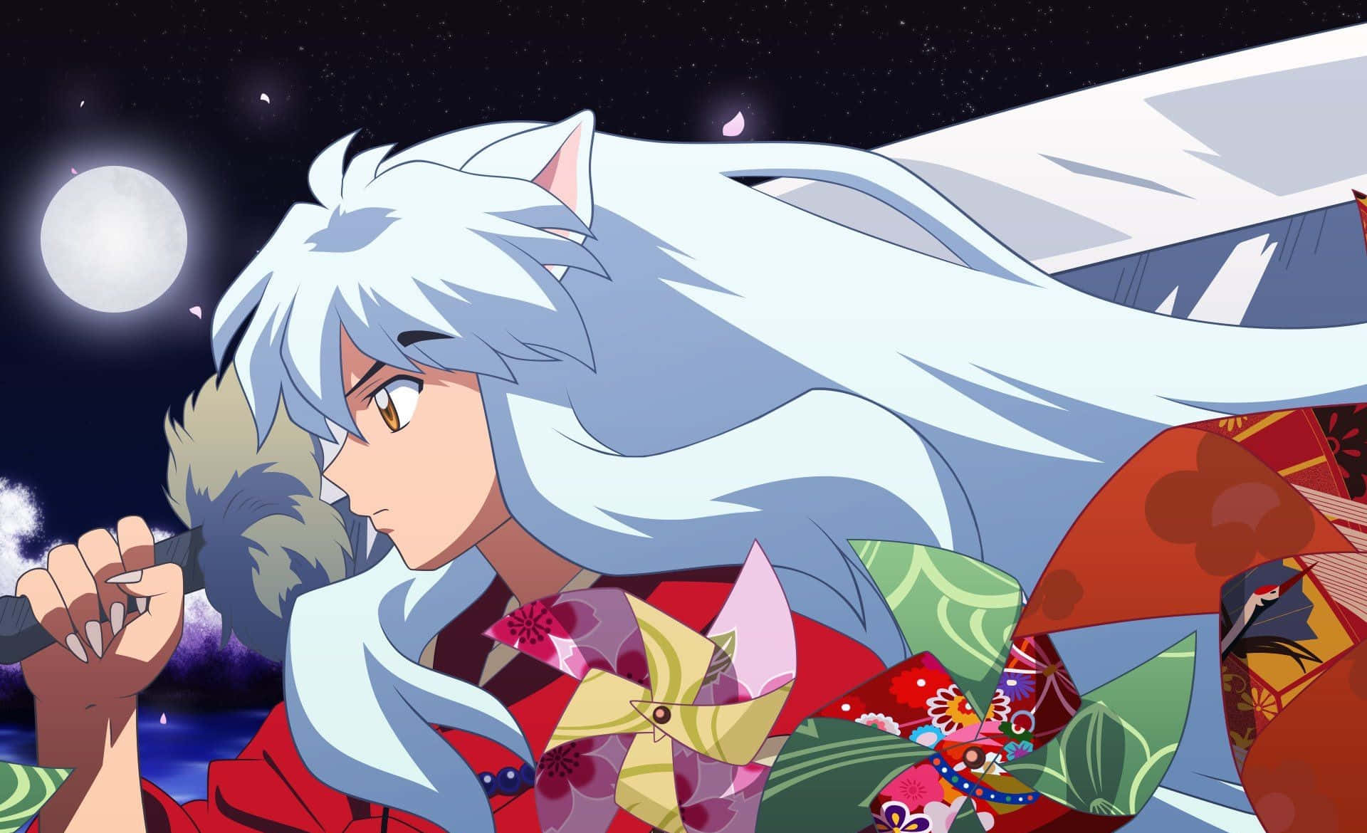 Inuyasha, Rin, full moon, Full HD Desktop Wallpaper
