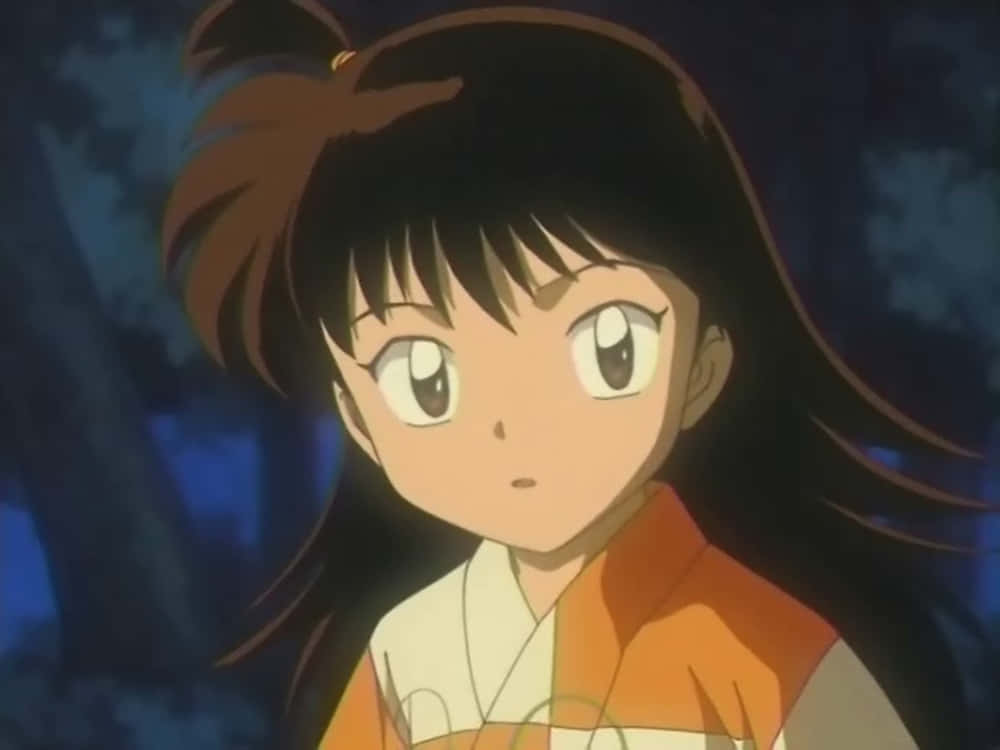 Inuyasha, Rin, dimly lit forest, SD Desktop Wallpaper