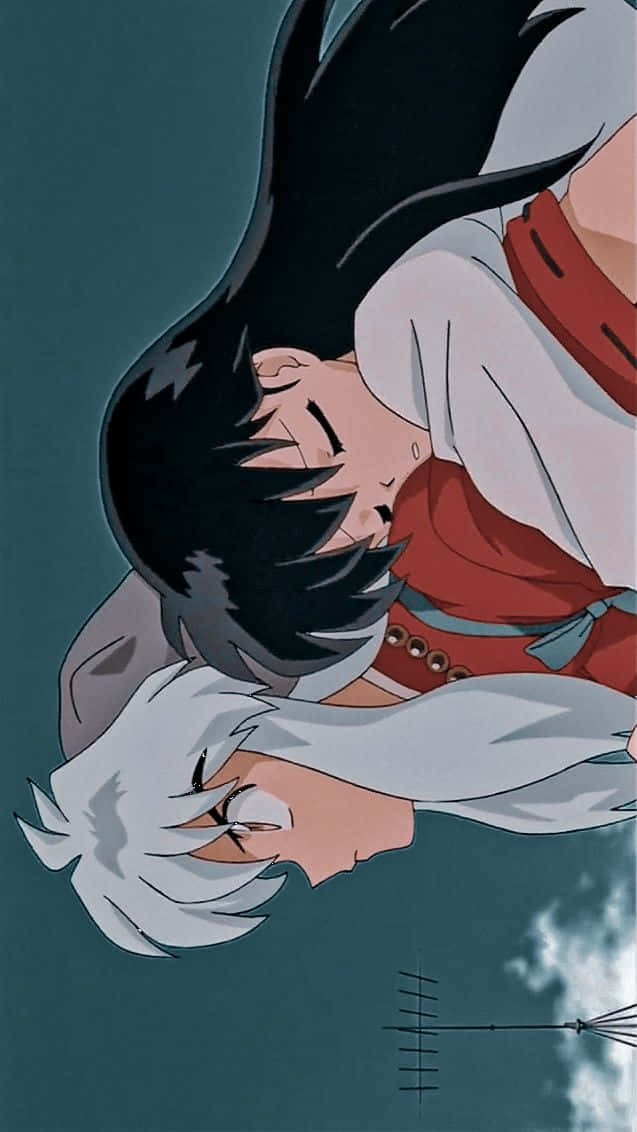 Inuyasha, Rin, teal sky, SD Phone Wallpaper