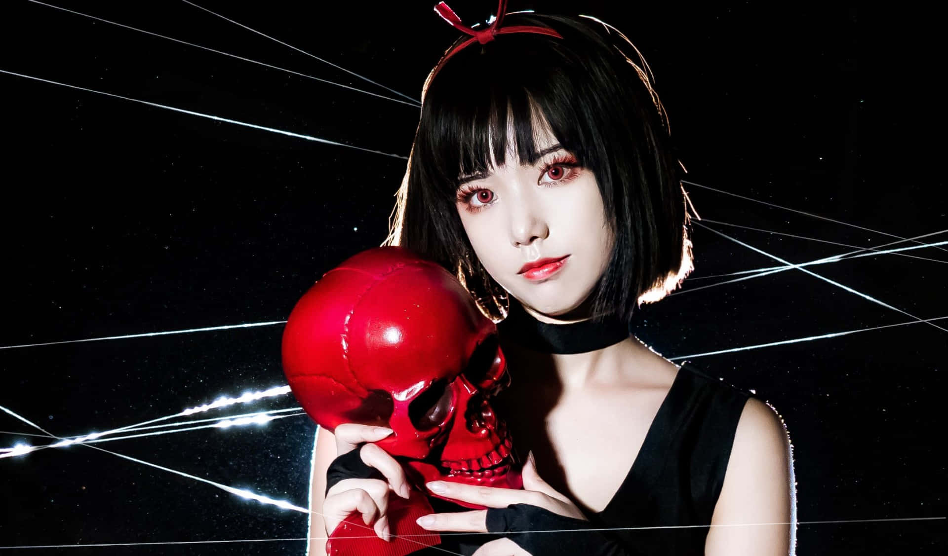 Inuyasha, Yura, glossy red skull, Full HD Desktop Wallpaper