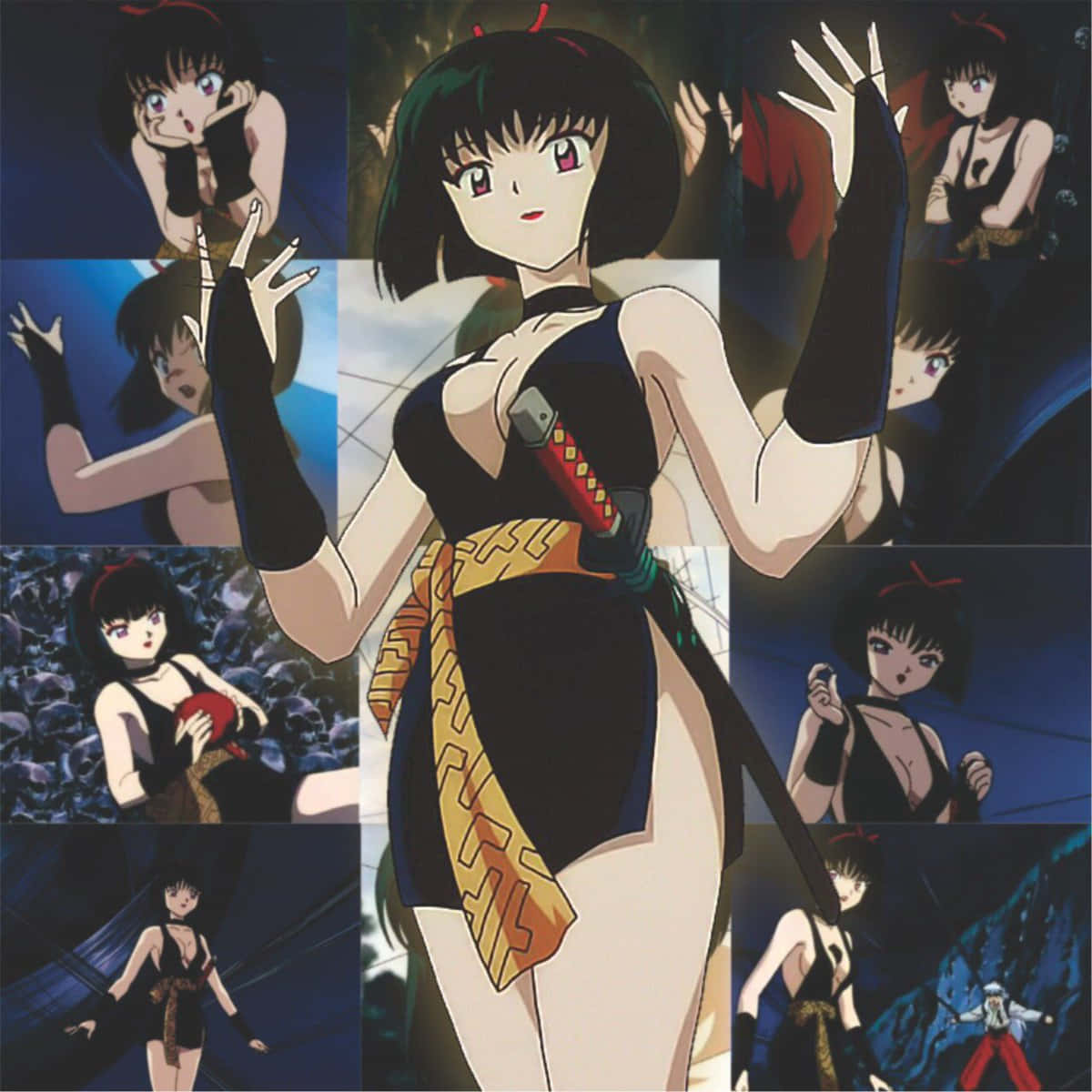 Inuyasha, Yura, black-haired warrior woman, SD Desktop Wallpaper