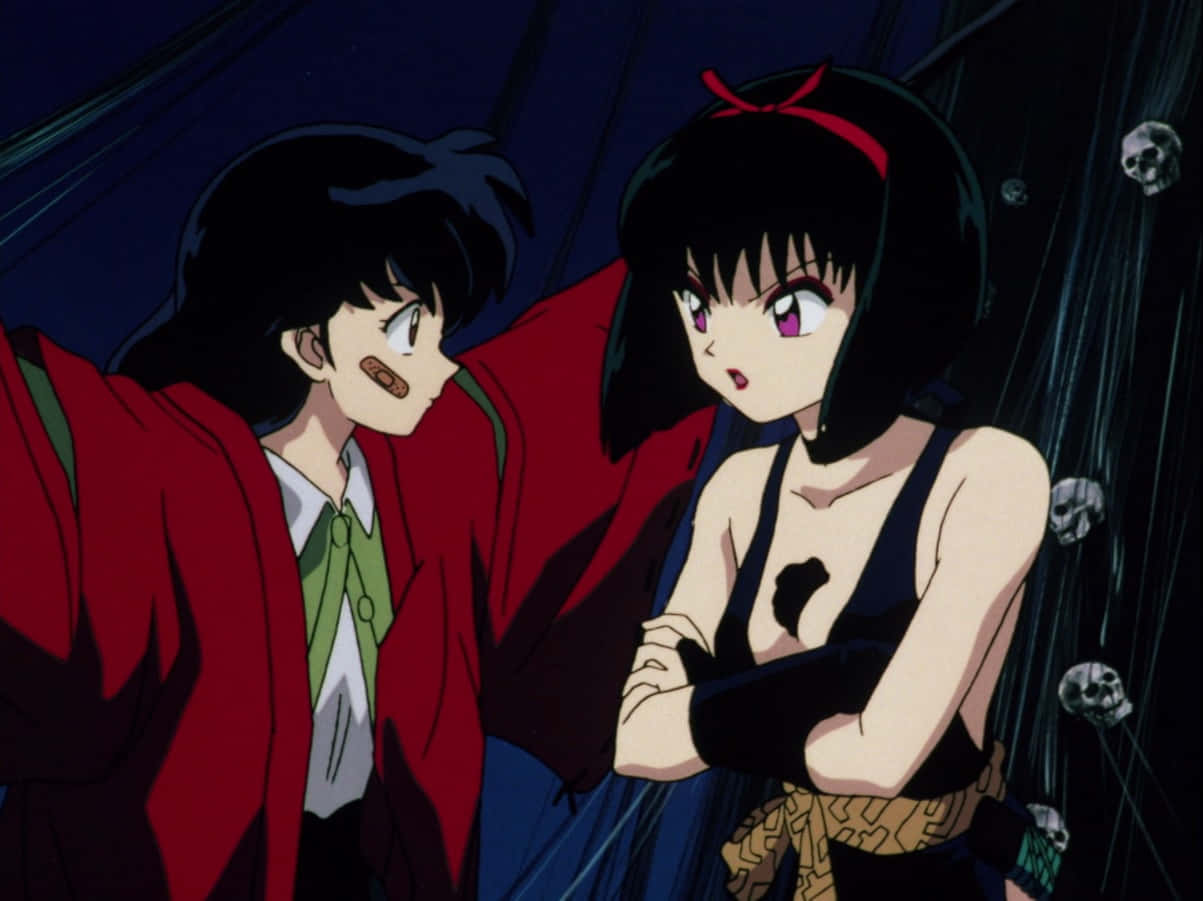 Inuyasha Yura, red coat, black top, SD Desktop Wallpaper
